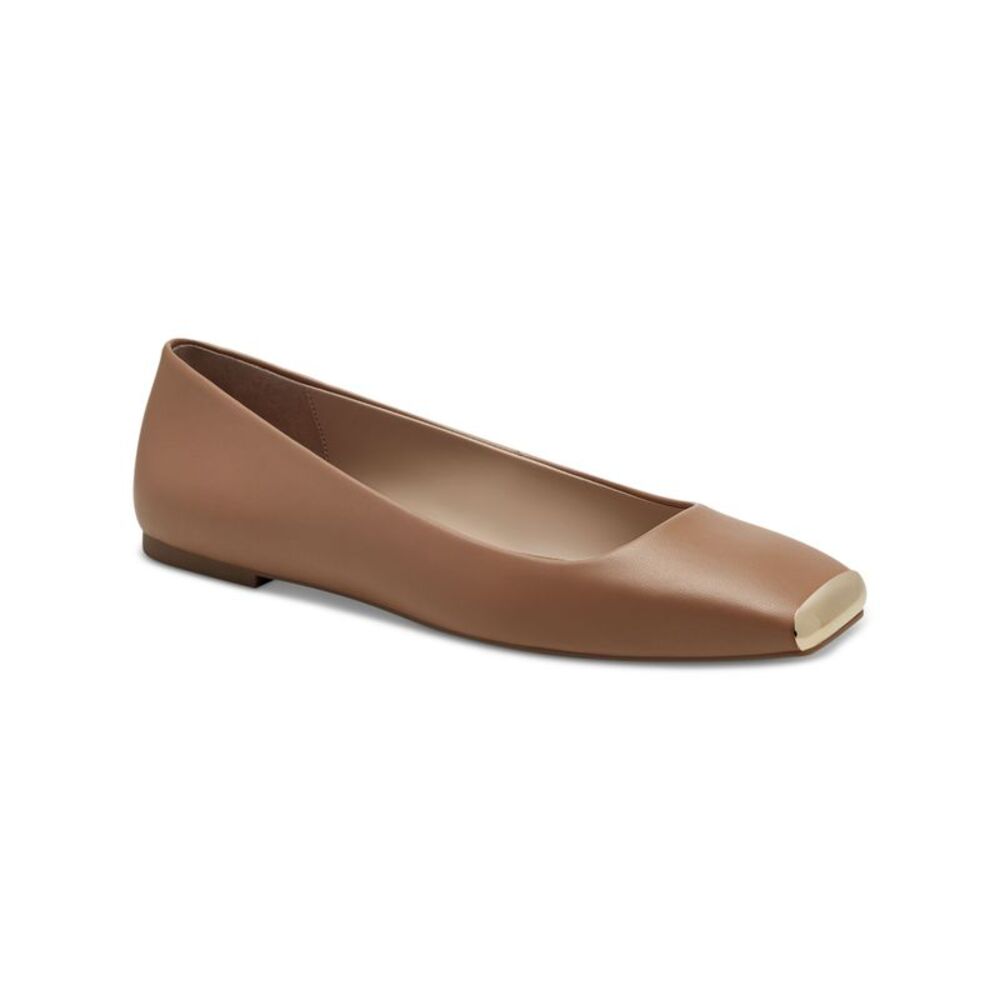 ALFANI Womens Brown Neptoon Square Toe Block Heel Slip On Flats Shoes 6 M